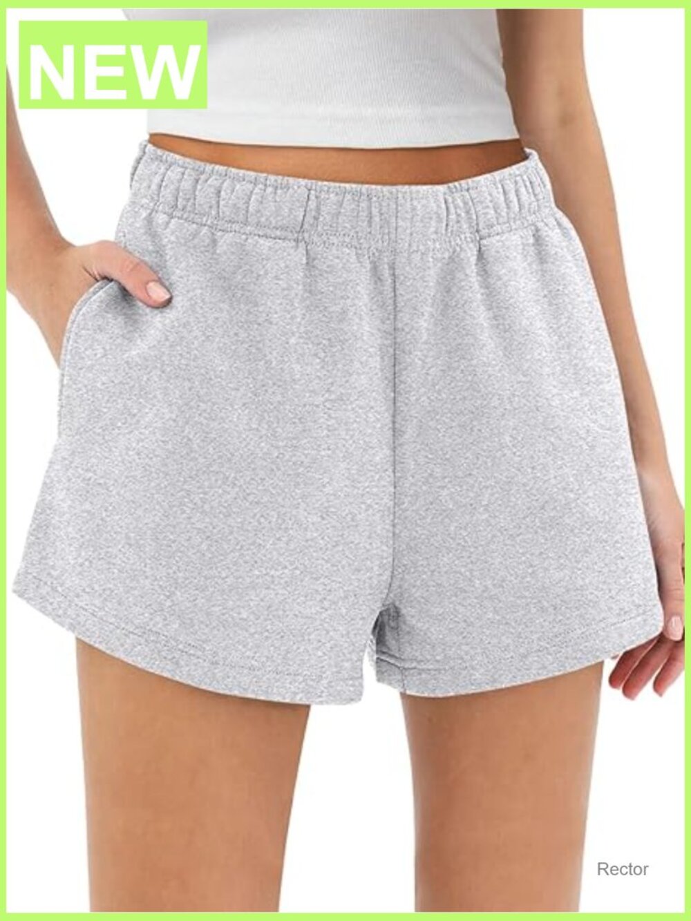 High Waist Drawstring Sweat Shorts with Pockets, Athletic Running Shorts